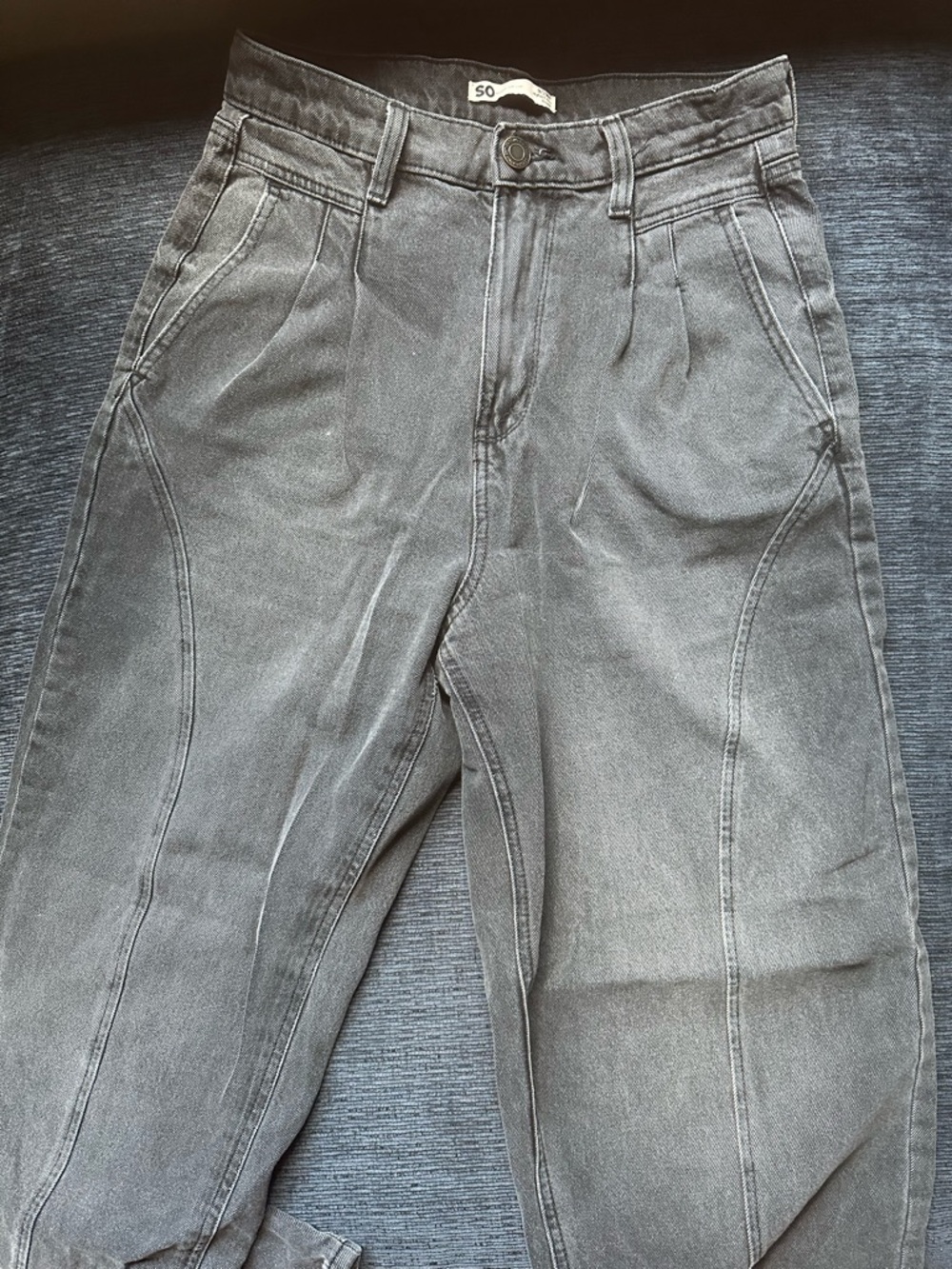 SO Wide-Leg Pants in Washed Gray